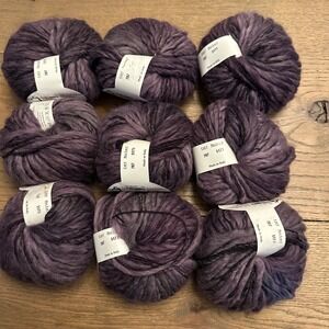 Trendsetter Yarns Illusion Plum Pudding Wool Blend Italy 9 Balls Dye Lot 5173